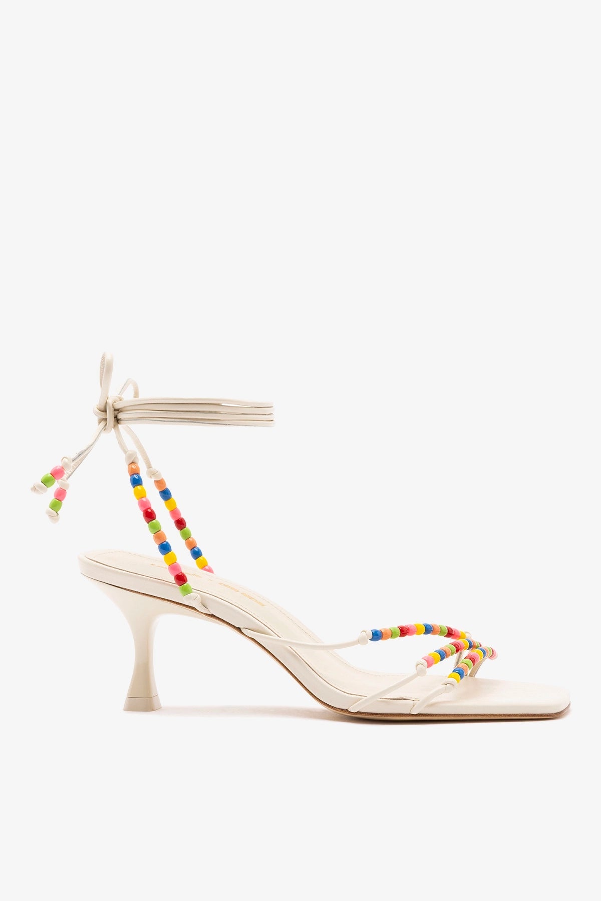 Larroude Larroudé x Ciao Lucia: Eloisa Sandal Ivory Leather