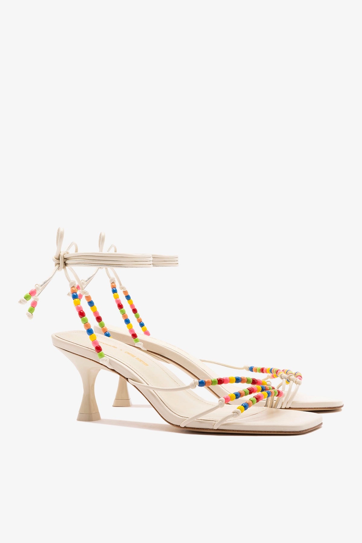 Larroude Larroudé x Ciao Lucia: Eloisa Sandal Ivory Leather