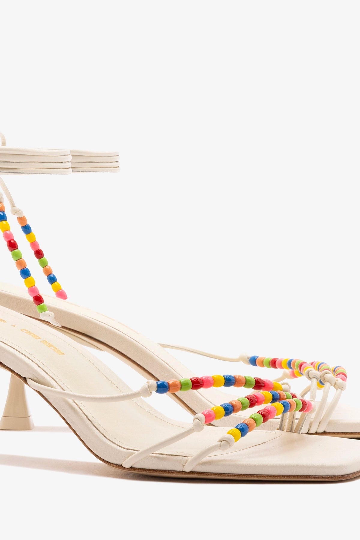 Larroude Larroudé x Ciao Lucia: Eloisa Sandal Ivory Leather