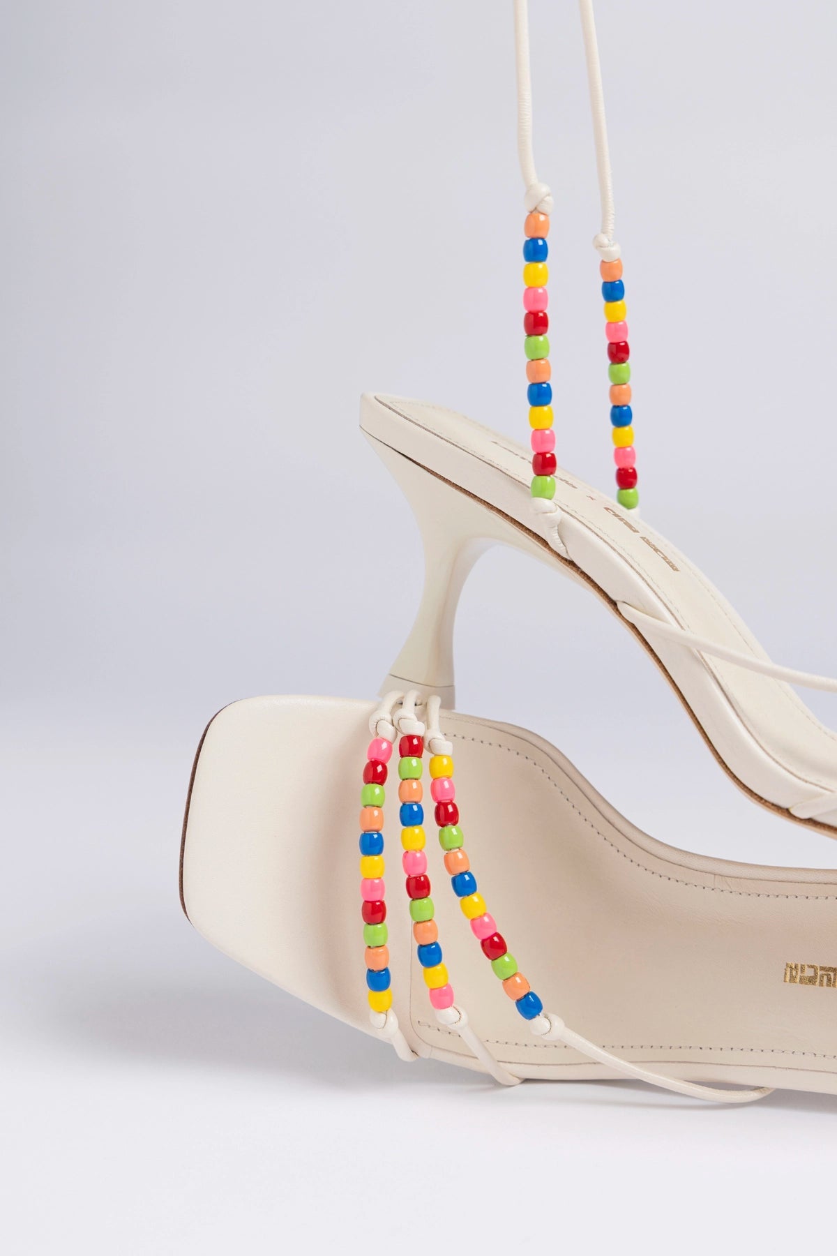 Larroude Larroudé x Ciao Lucia: Eloisa Sandal Ivory Leather