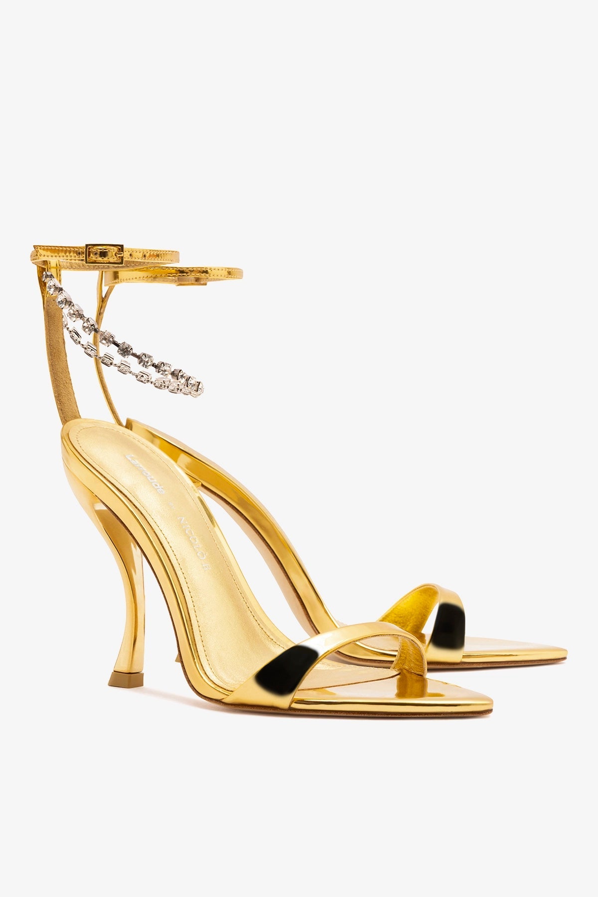 Larroude Larroudé x Nicolò B.: Nana Sandal Gold Specchio