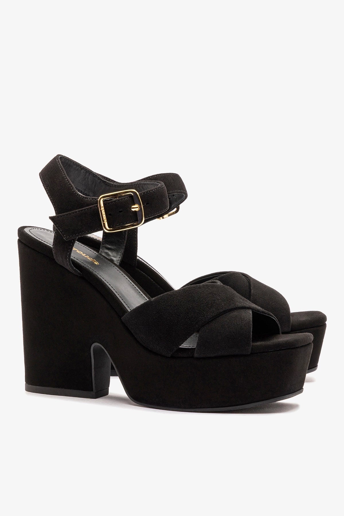 Larroude Cher Sandal In Black Leather