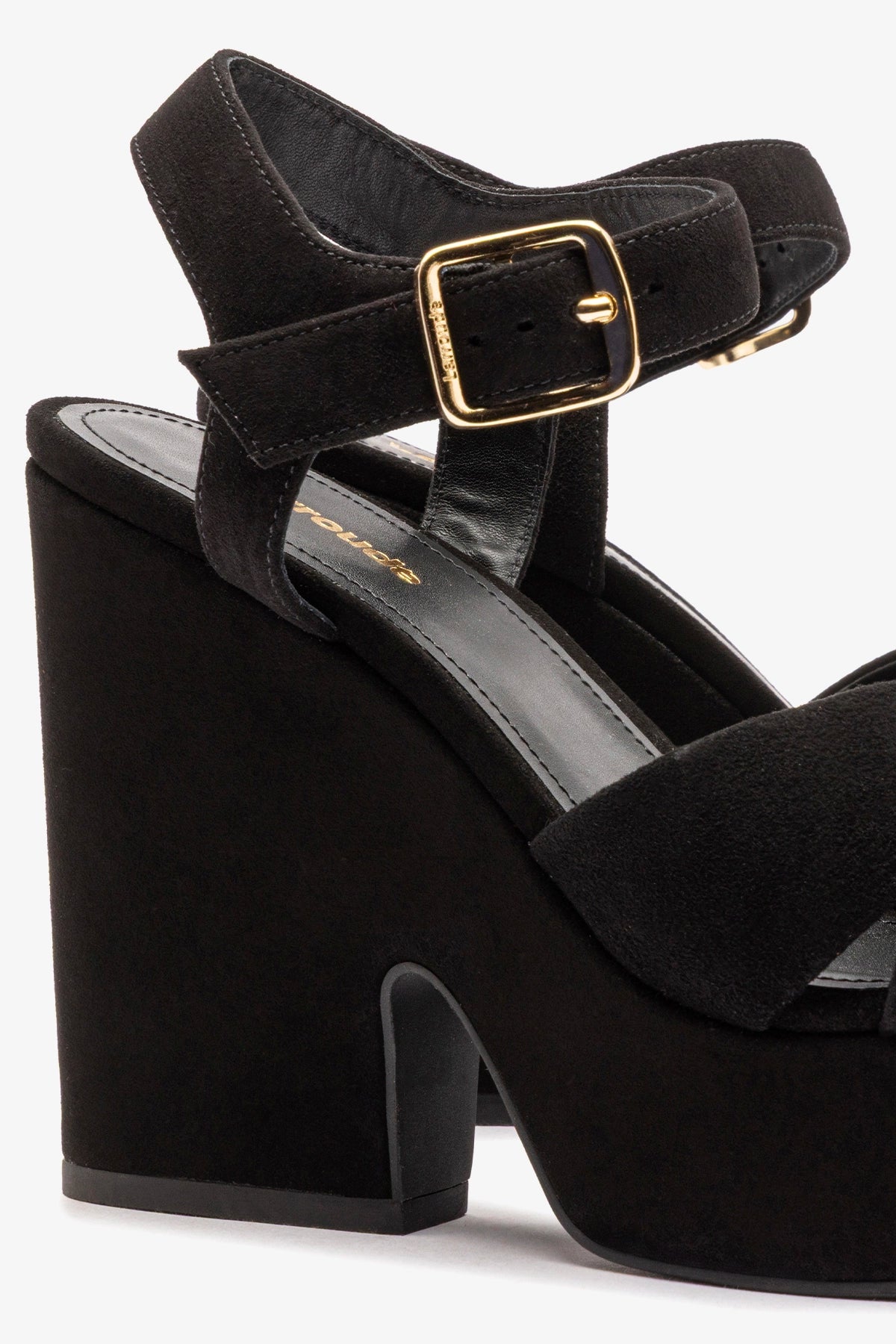 Larroude Cher Sandal In Black Leather