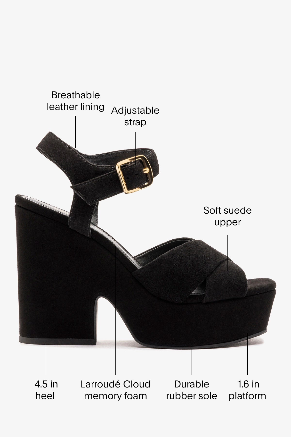 Larroude Cher Sandal In Black Leather