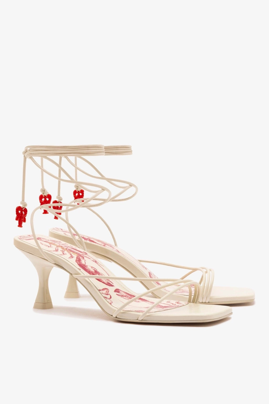 Larroude Nadia Sandal In Ivory Leather