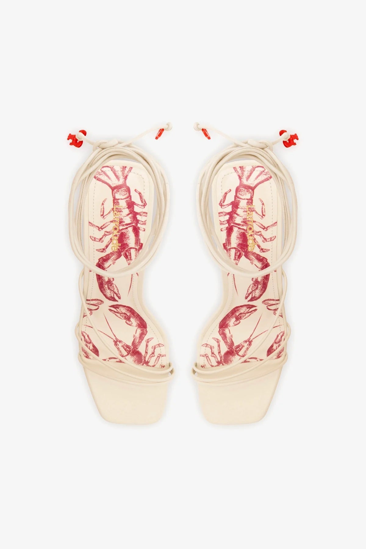 Larroude Nadia Sandal In Ivory Leather