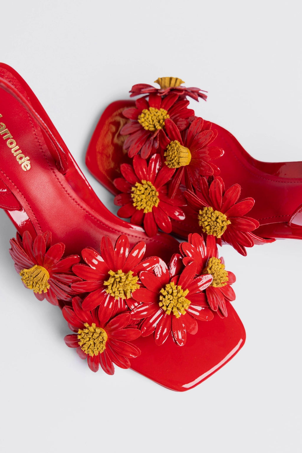 Larroude Fiore Sandal Scarlet Patent Leather
