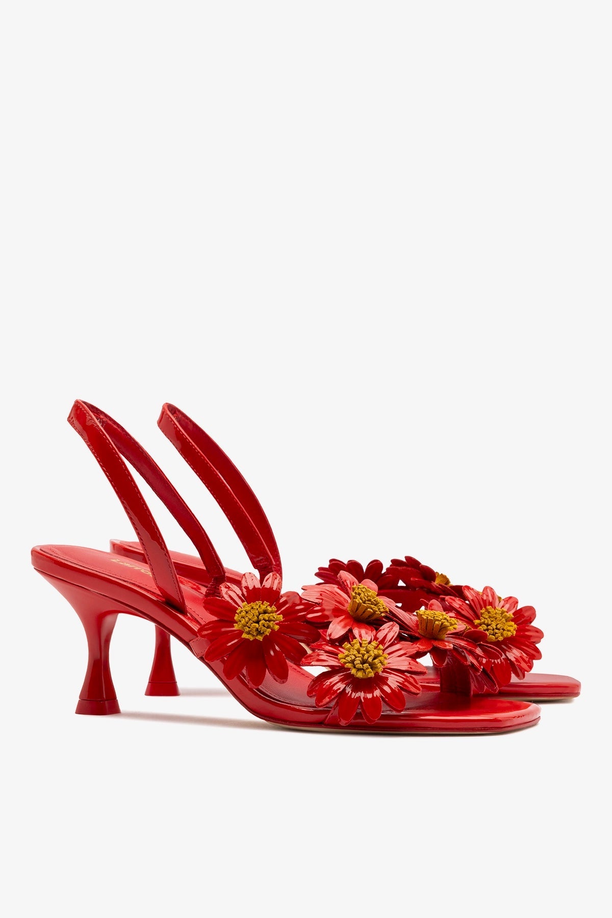 Larroude Fiore Sandal Scarlet Patent Leather