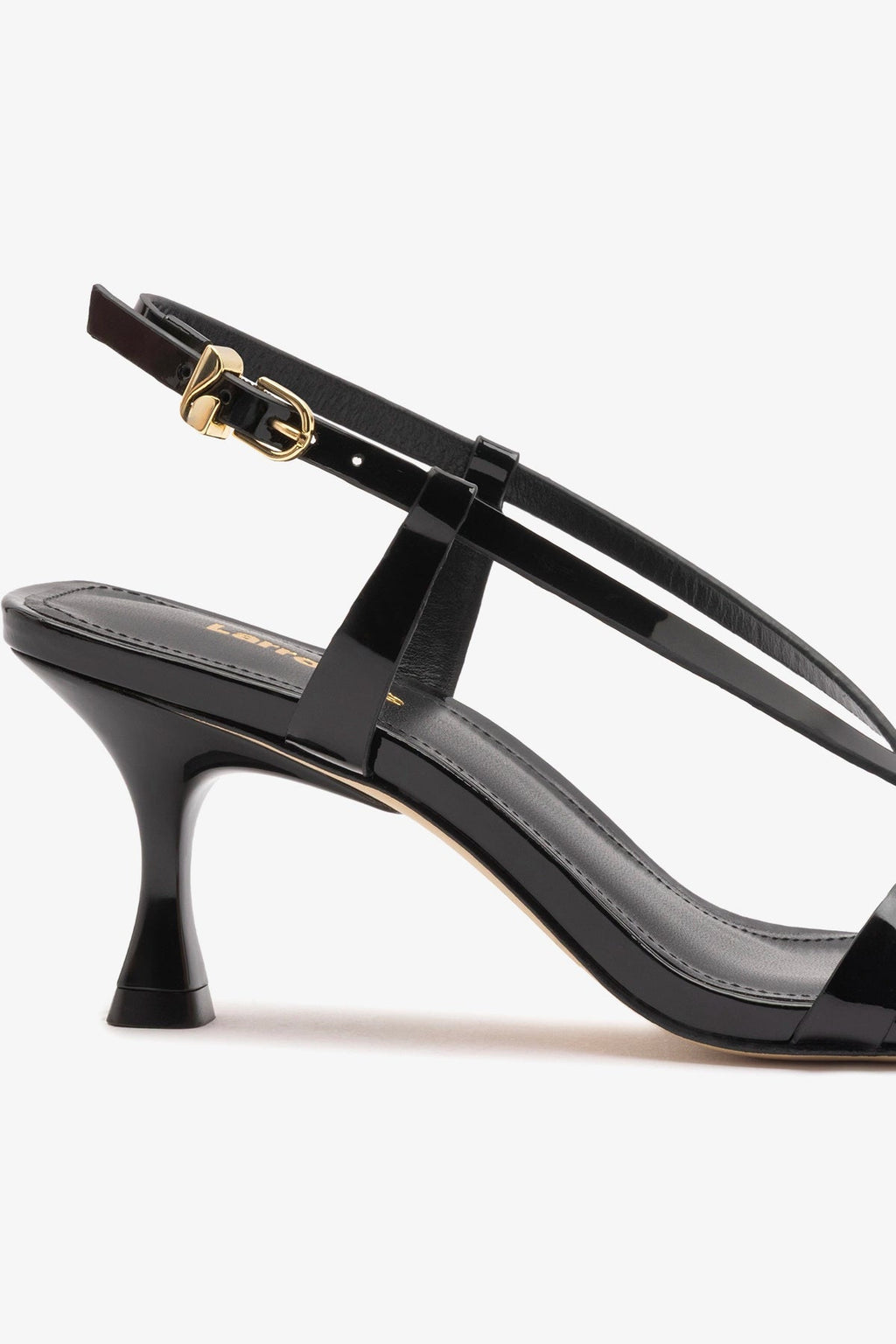 Larroude Daphne Sandal Black Patent Leather