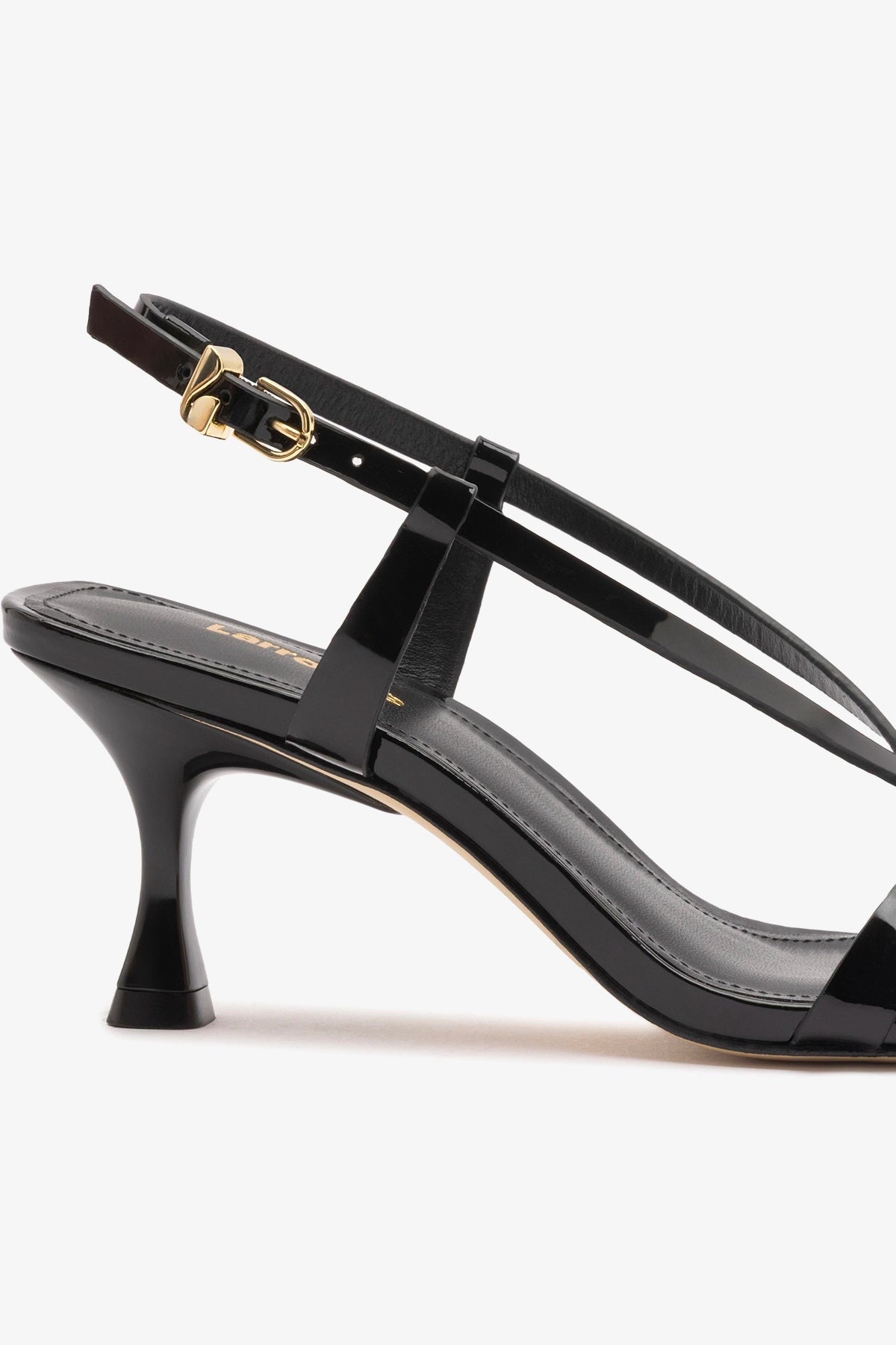 Larroude Daphne Sandal Black Patent Leather