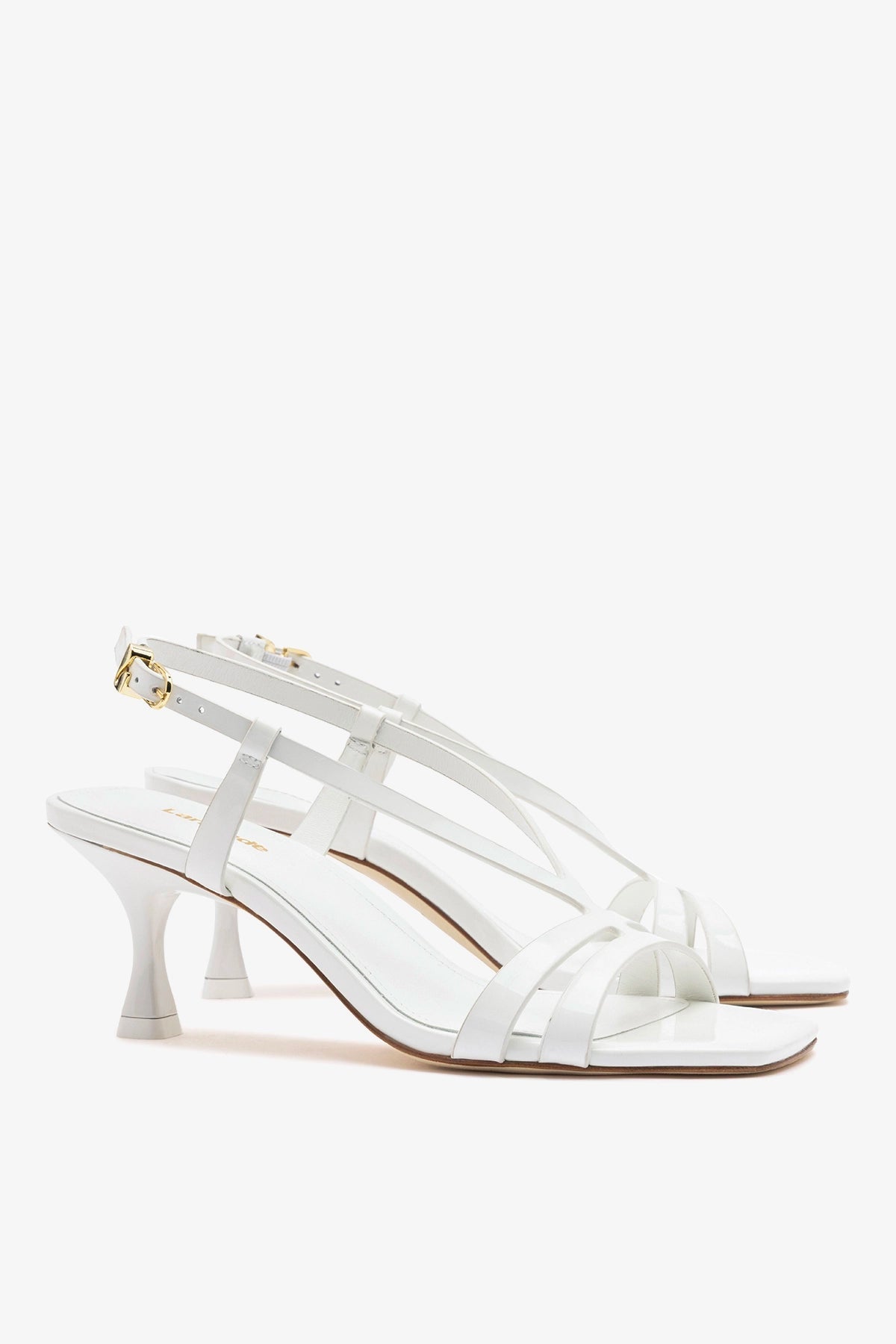 Larroude Daphne Sandal White Patent Leather