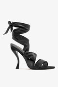 Larroude Larroudé x Nicolò B.: Dani Sandal Black Satin