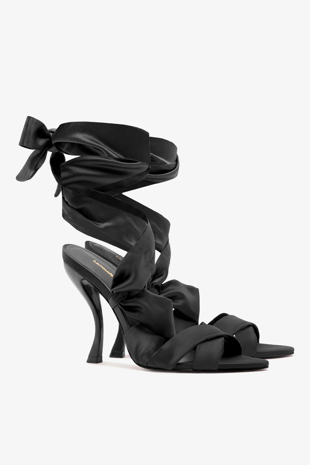 Larroude Larroudé x Nicolò B.: Dani Sandal Black Satin