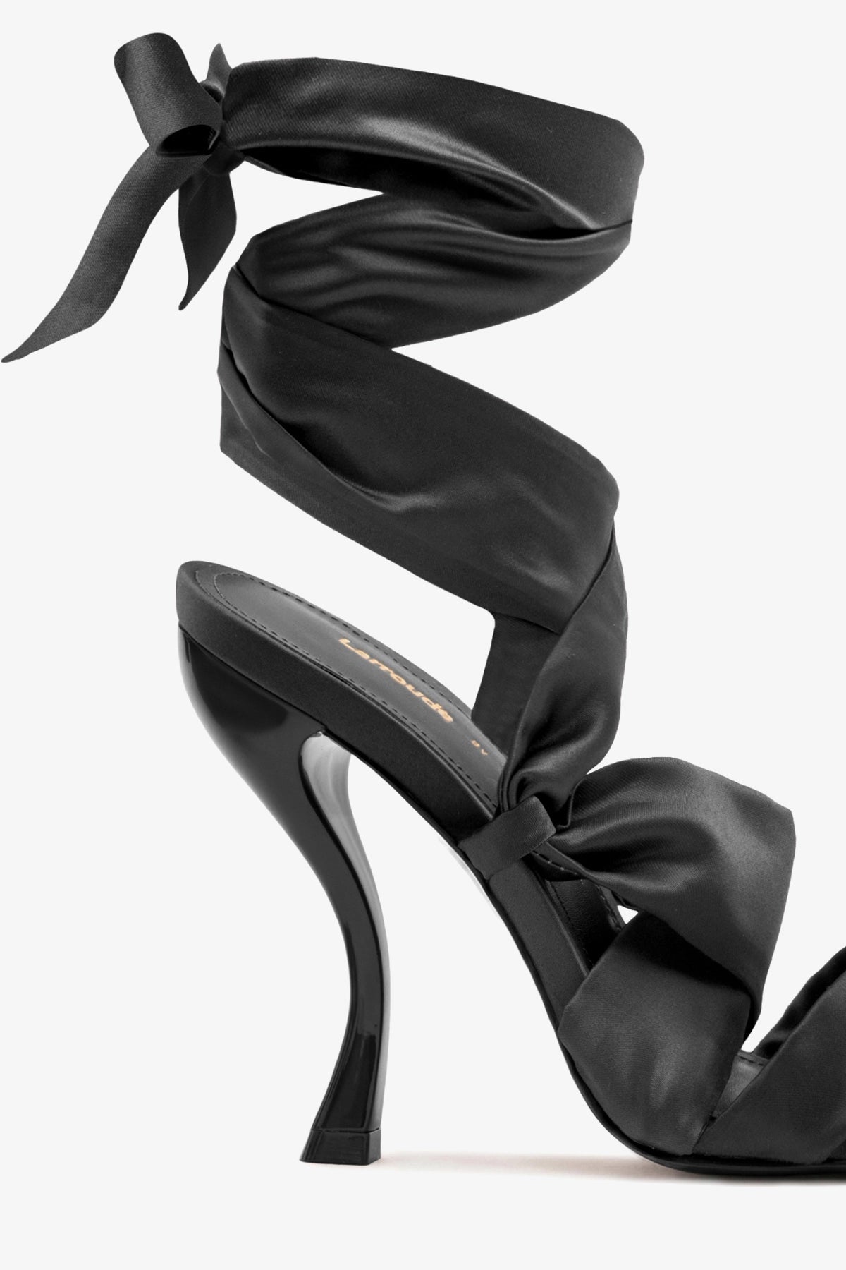 Larroude Larroudé x Nicolò B.: Dani Sandal Black Satin