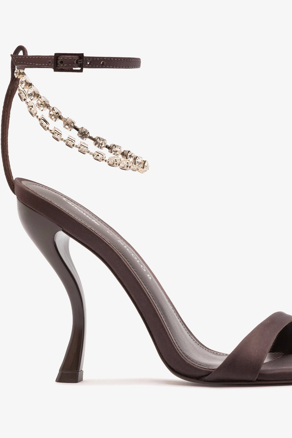 Larroude Larroudé x Nicolò B.: Nana Sandal Mahogany Satin