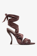 Larroude Larroudé x Nicolò B.: Dani Sandal Mahogany Satin