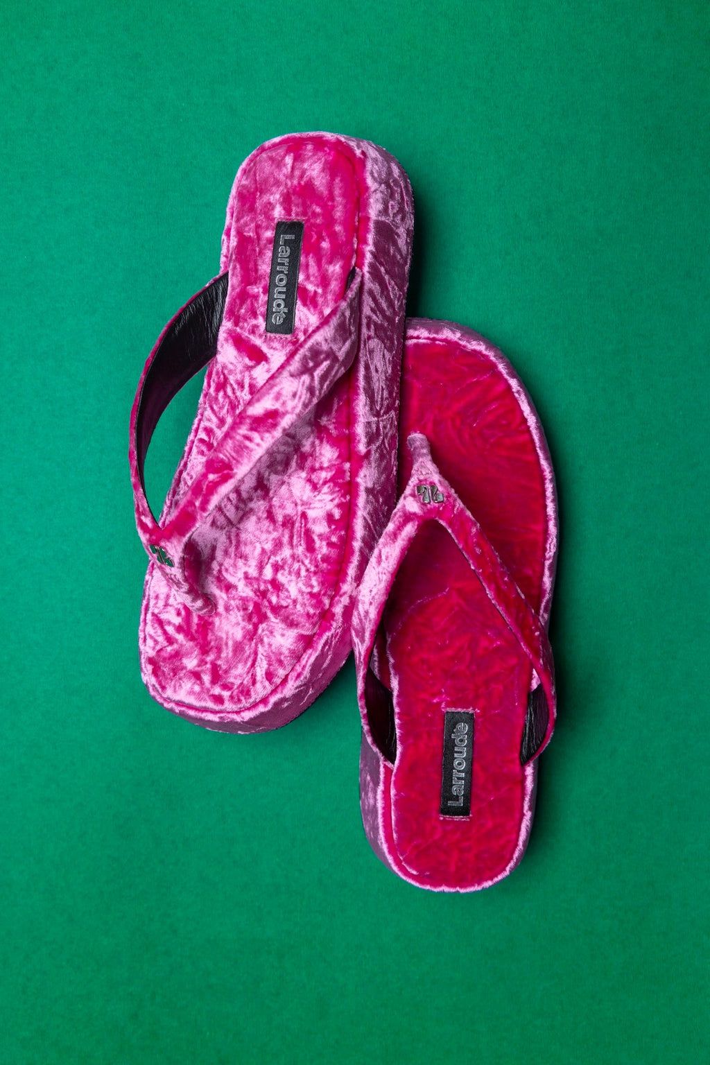 Larroude Roxy Thong Sandal Pink Velvet