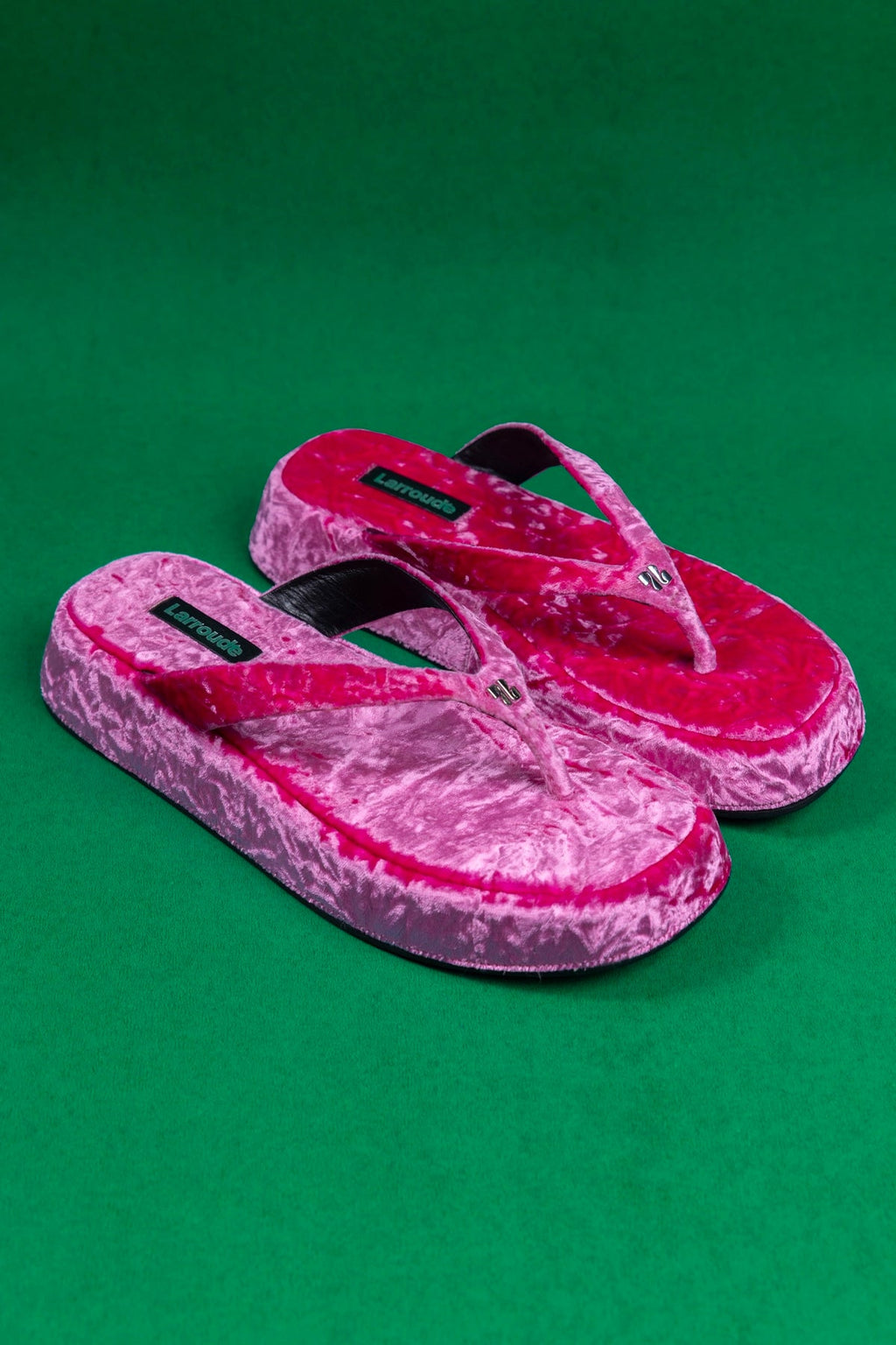 Larroude Roxy Thong Sandal Pink Velvet