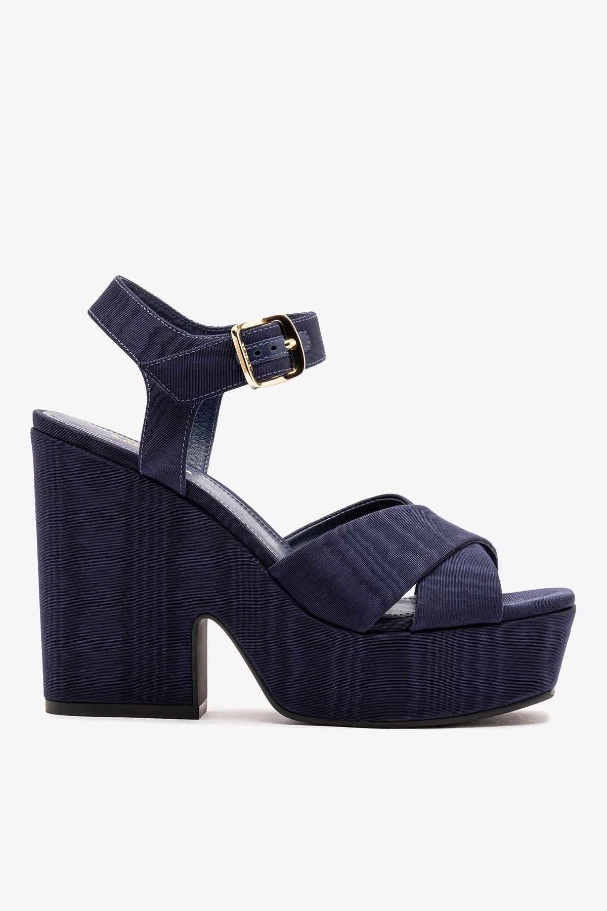 Larroude Cher Sandal In Indigo Leather
