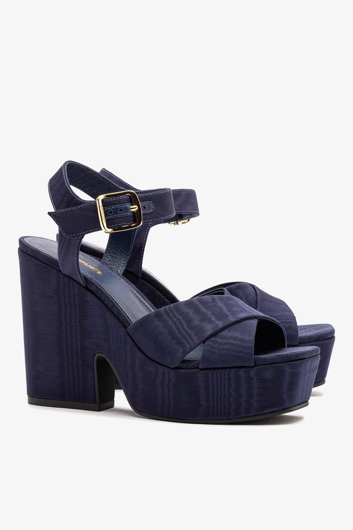 Larroude Cher Sandal In Indigo Leather