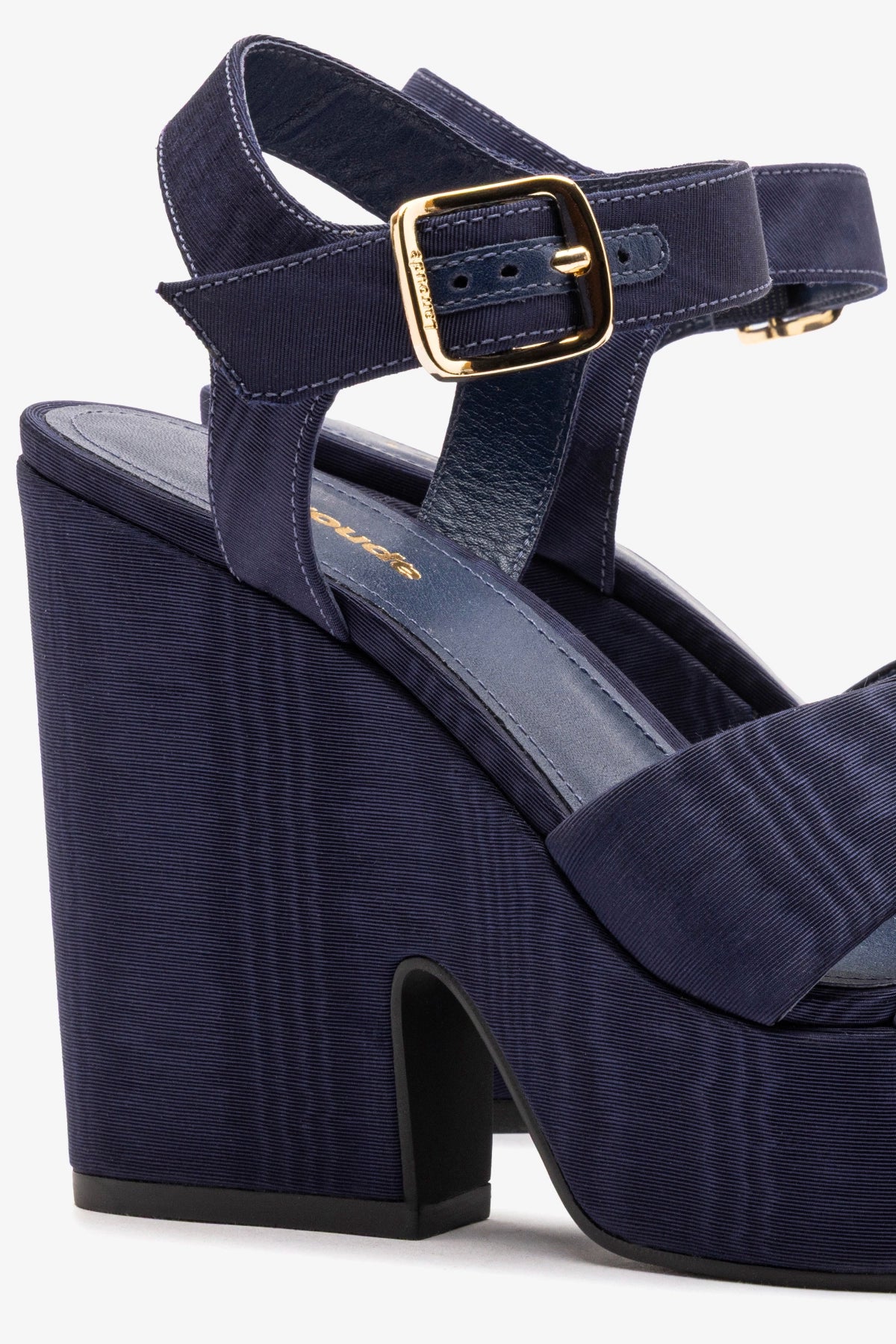 Larroude Cher Sandal In Indigo Leather