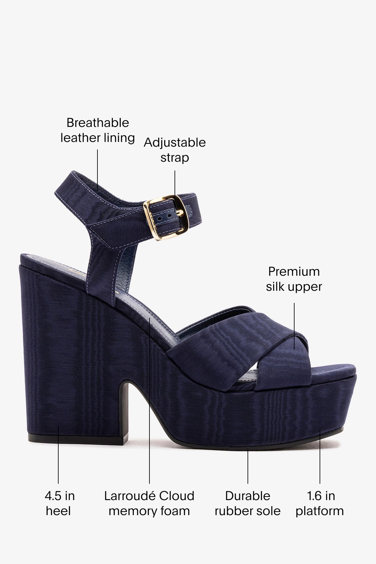 Larroude Cher Sandal In Indigo Leather