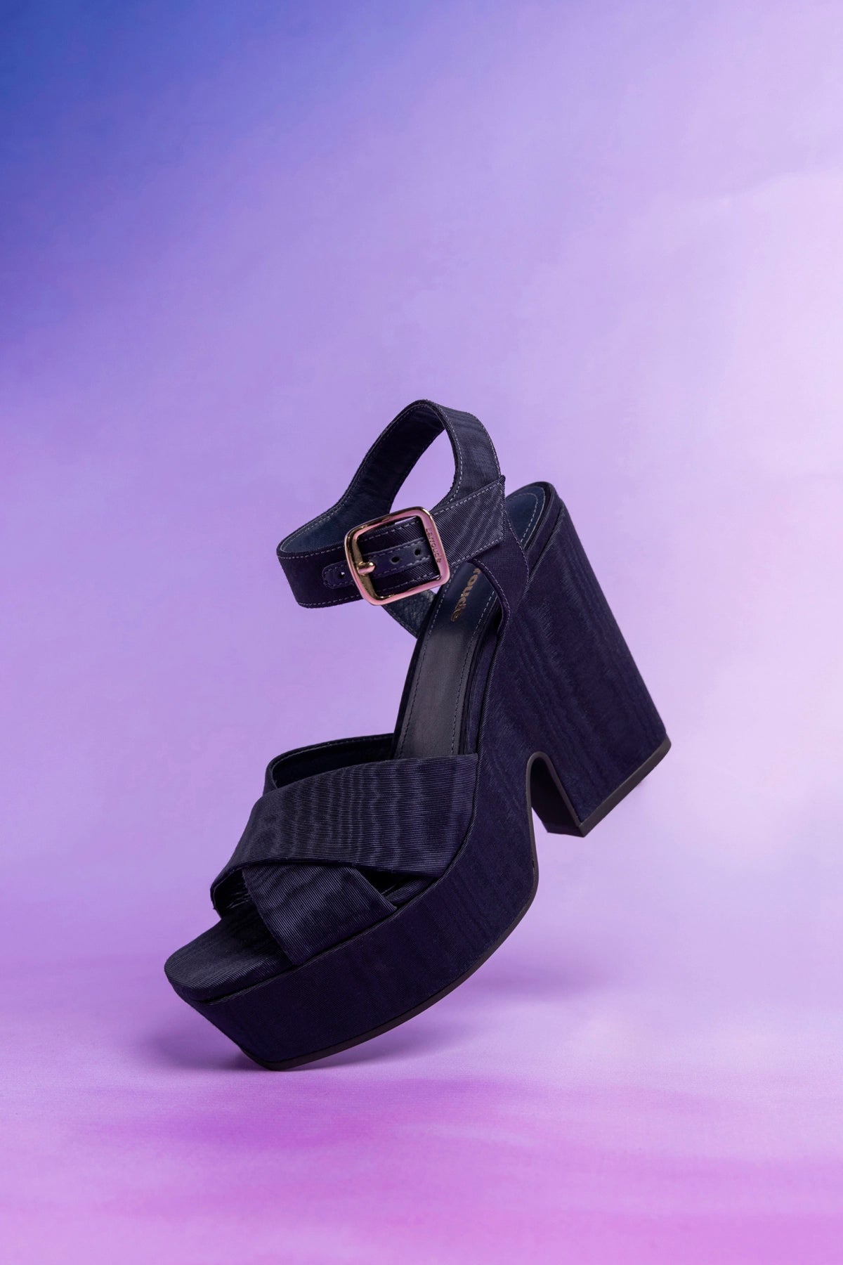 Larroude Cher Sandal In Indigo Leather