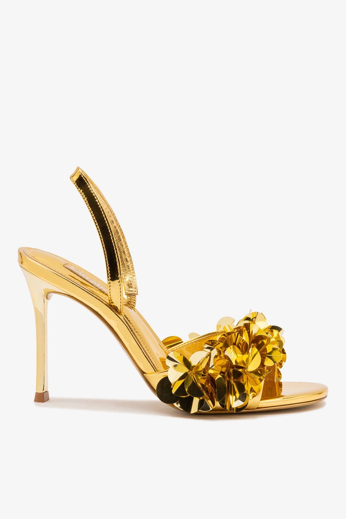 Larroude Morgan Sandal In Gold Specchio