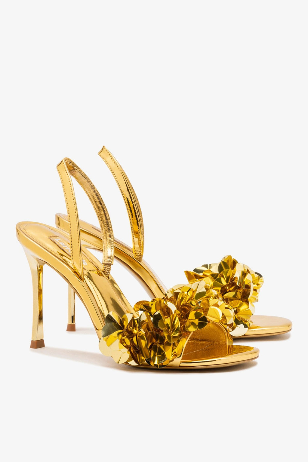 Larroude Morgan Sandal In Gold Specchio