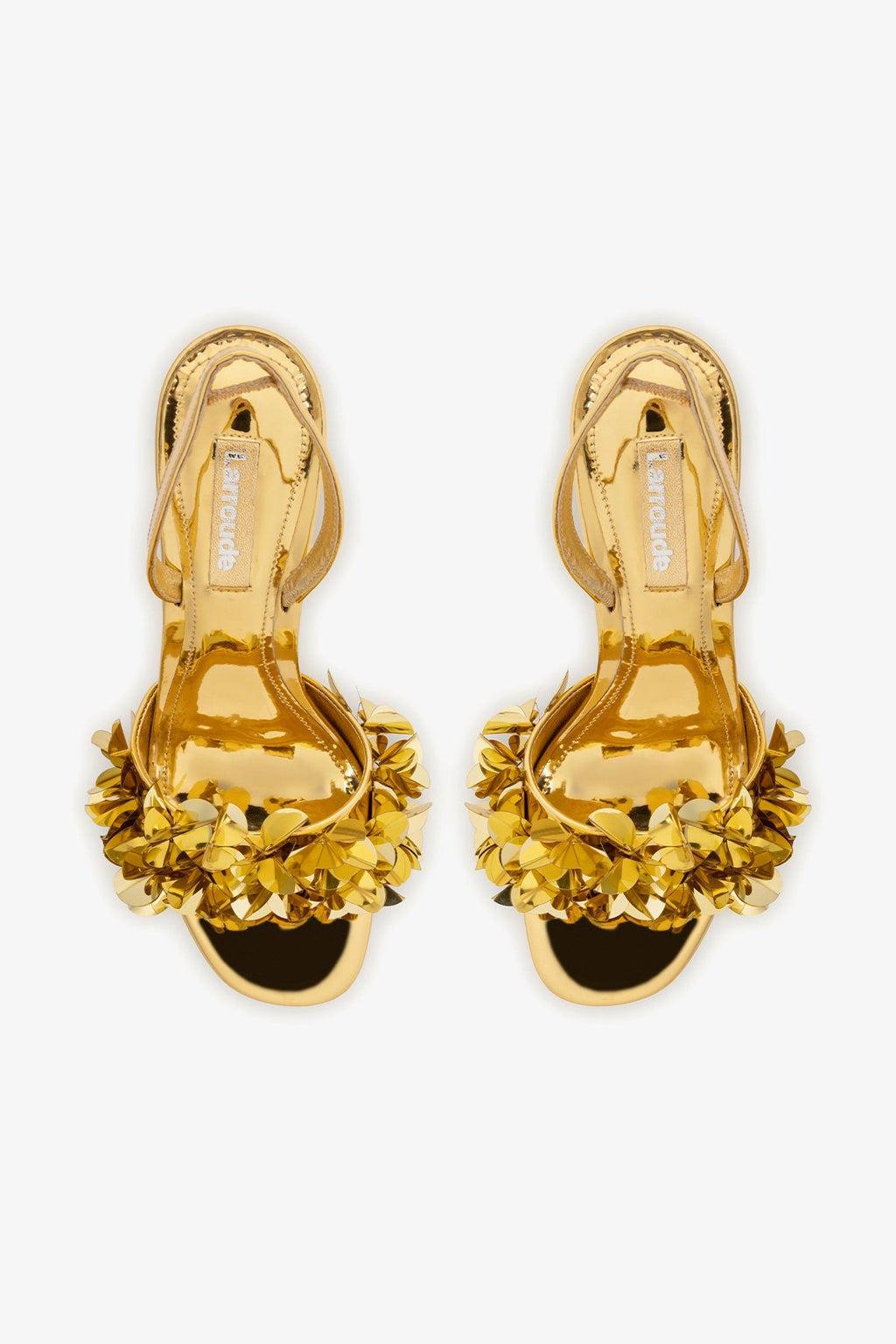 Larroude Morgan Sandal In Gold Specchio