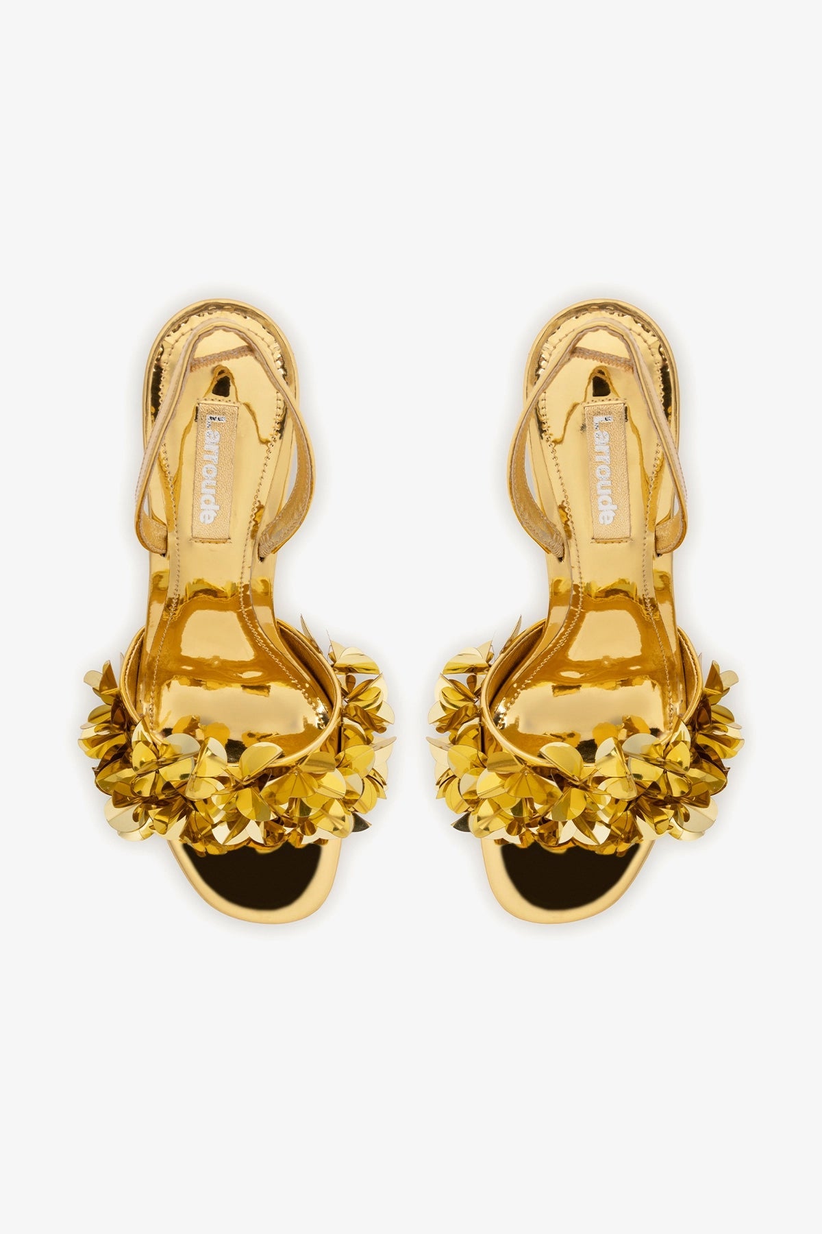 Larroude Morgan Sandal In Gold Specchio