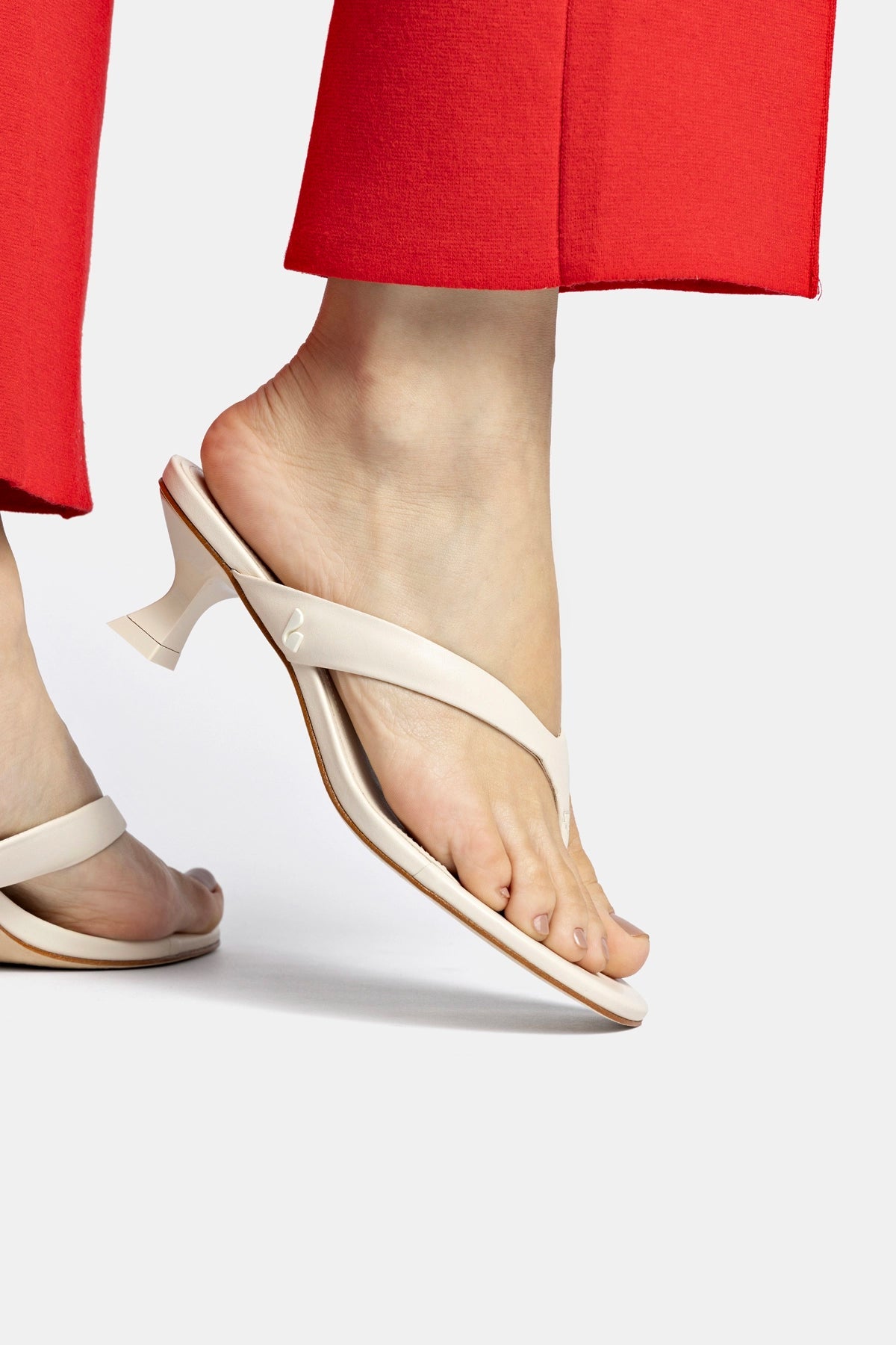 Larroude Gaia Low In Ivory Leather