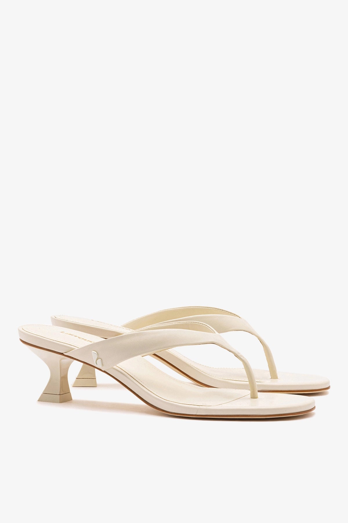 Larroude Gaia Low In Ivory Leather