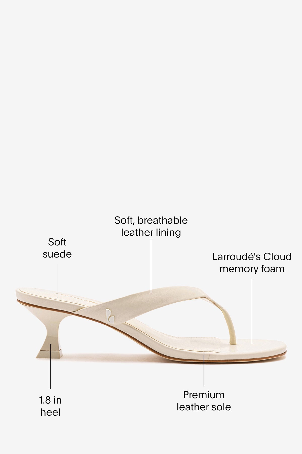 Larroude Gaia Low In Ivory Leather