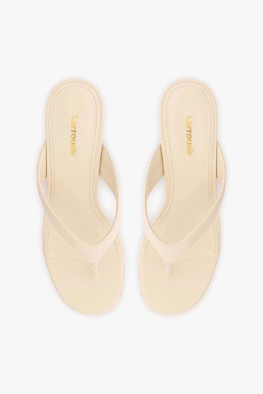 Larroude Gaia Low In Ivory Leather
