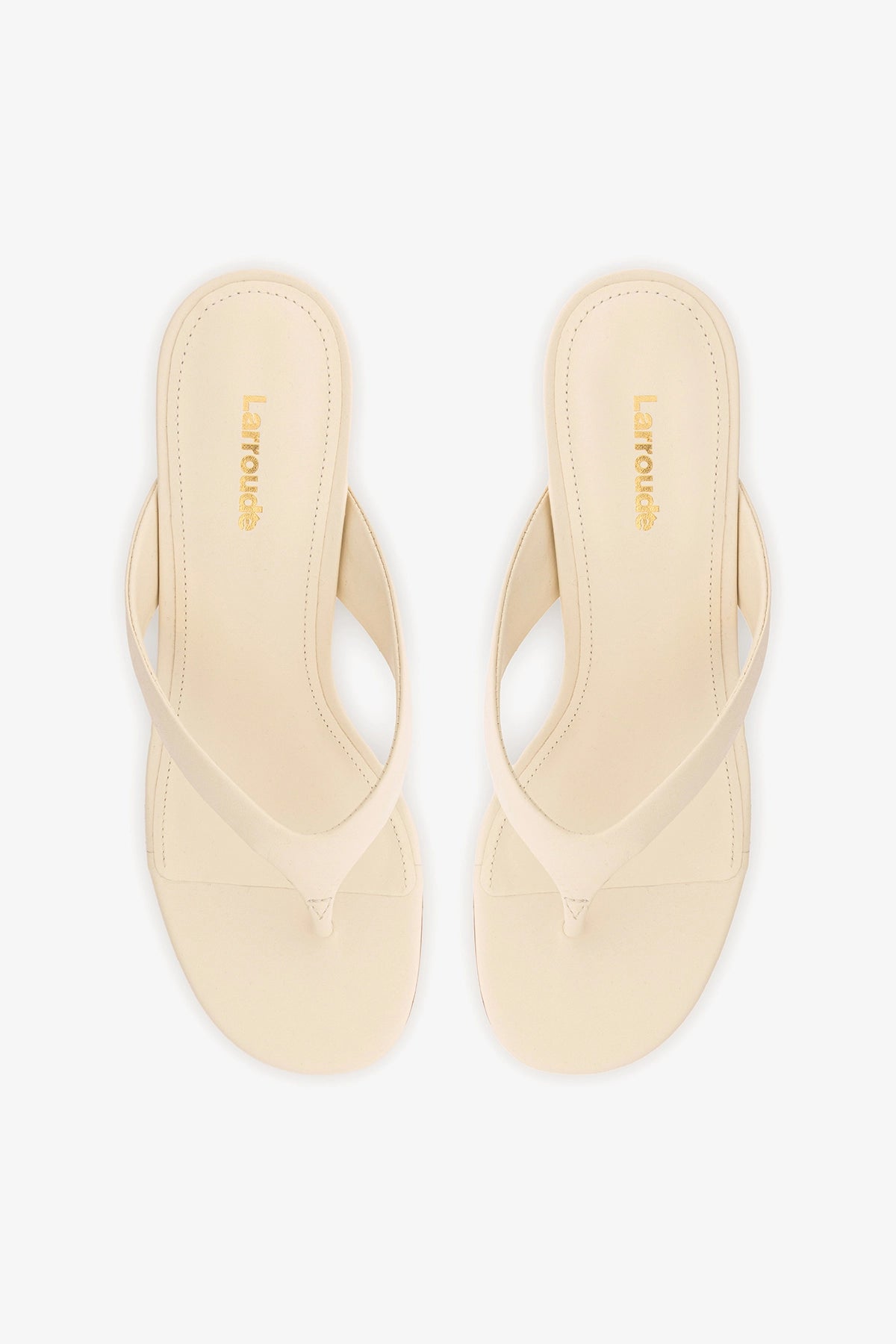 Larroude Gaia Low In Ivory Leather