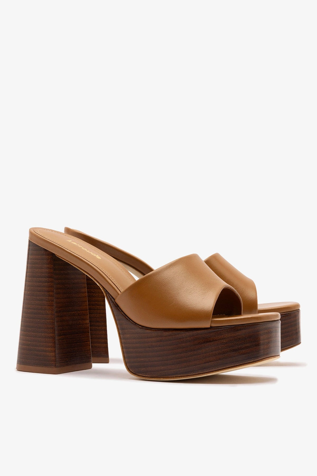 Larroude Dolly Mule Caramel Leather