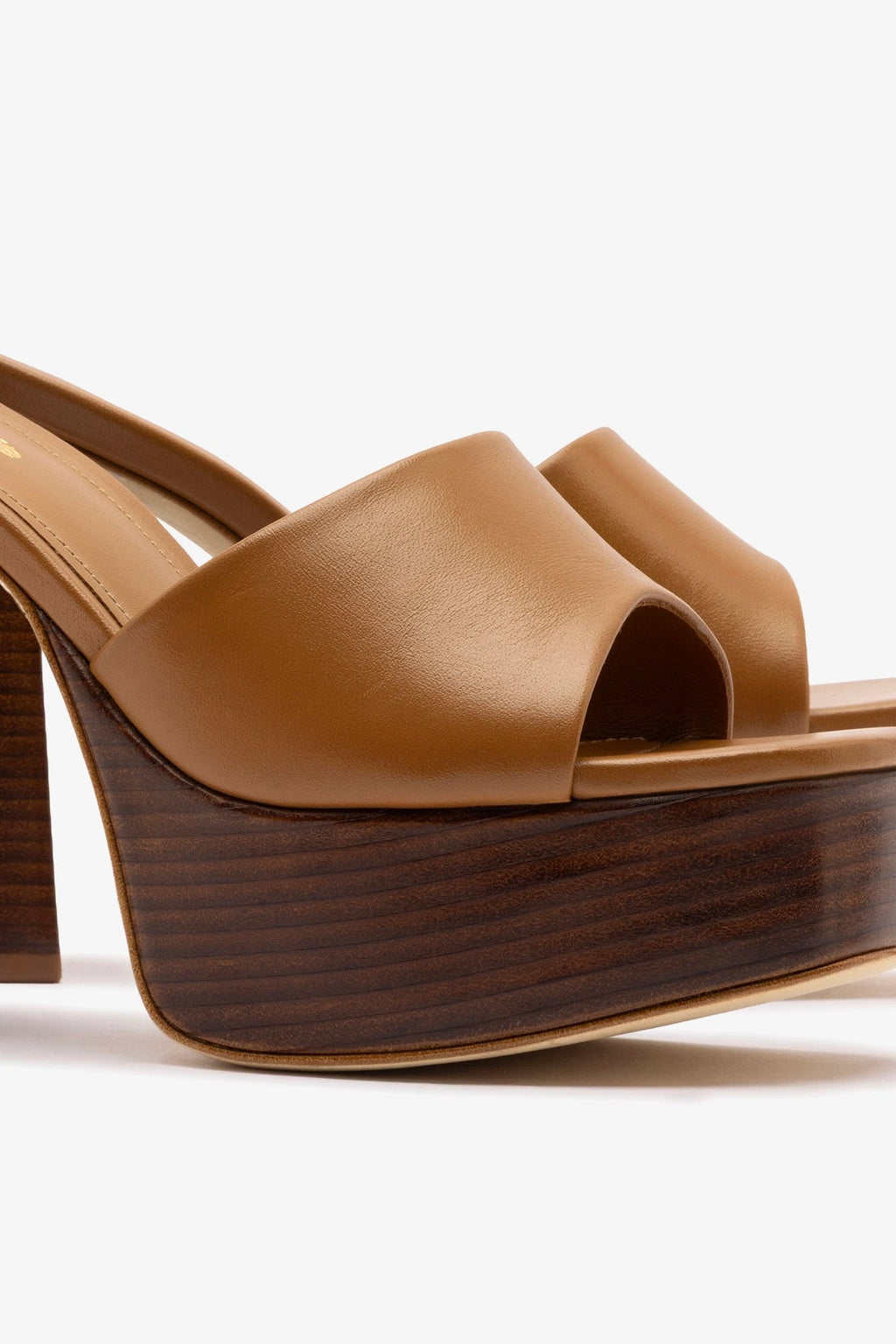 Larroude Dolly Mule Caramel Leather
