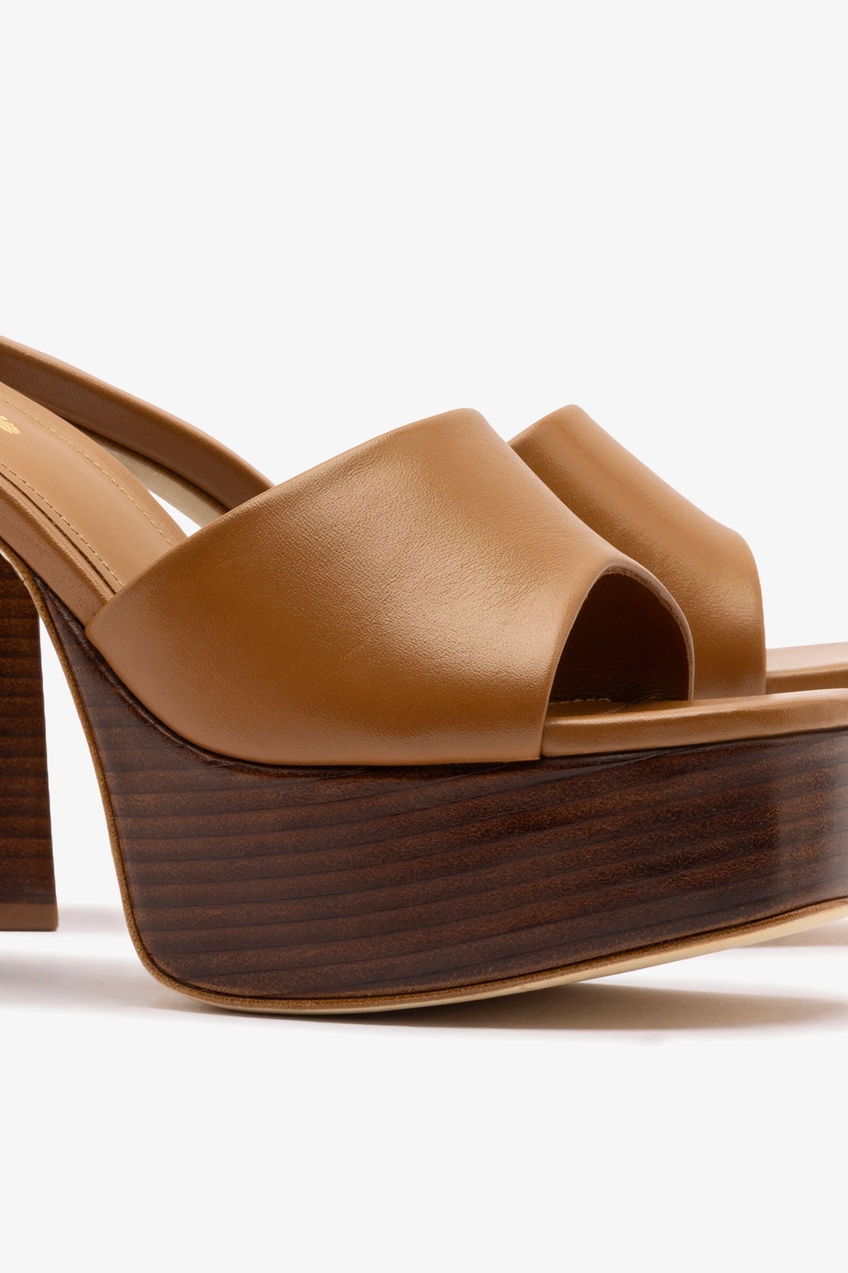 Larroude Dolly Mule Caramel Leather
