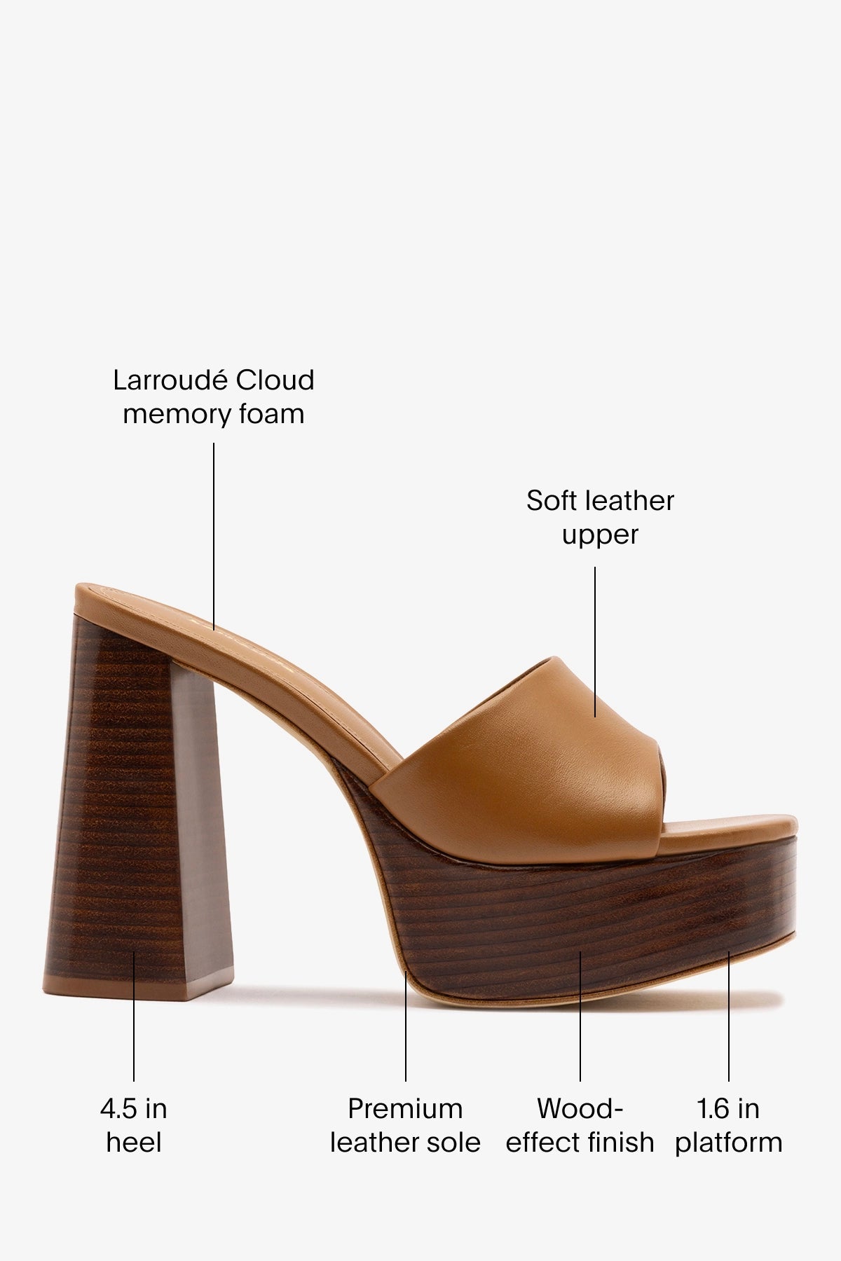 Larroude Dolly Mule Caramel Leather