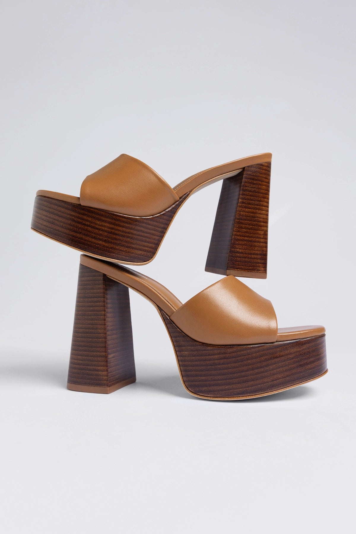 Larroude Dolly Mule Caramel Leather