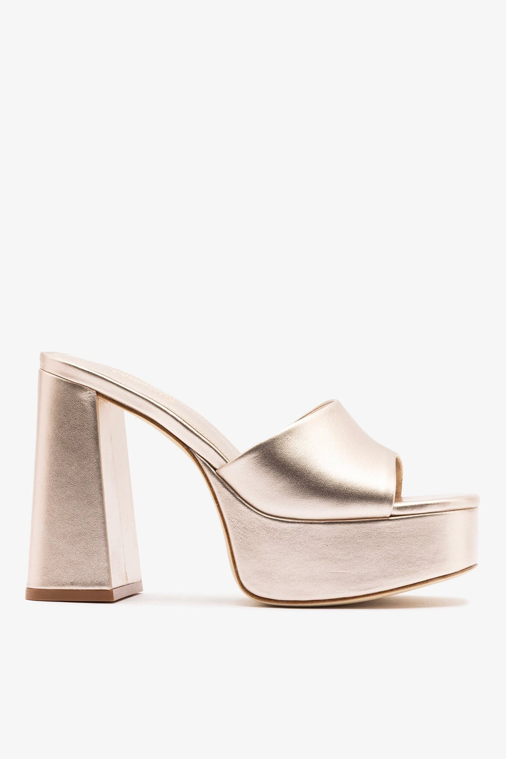 Larroude Dolly Mule Champagne Leather