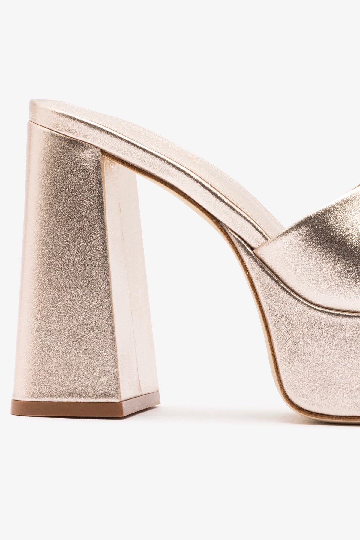Larroude Dolly Mule Champagne Leather