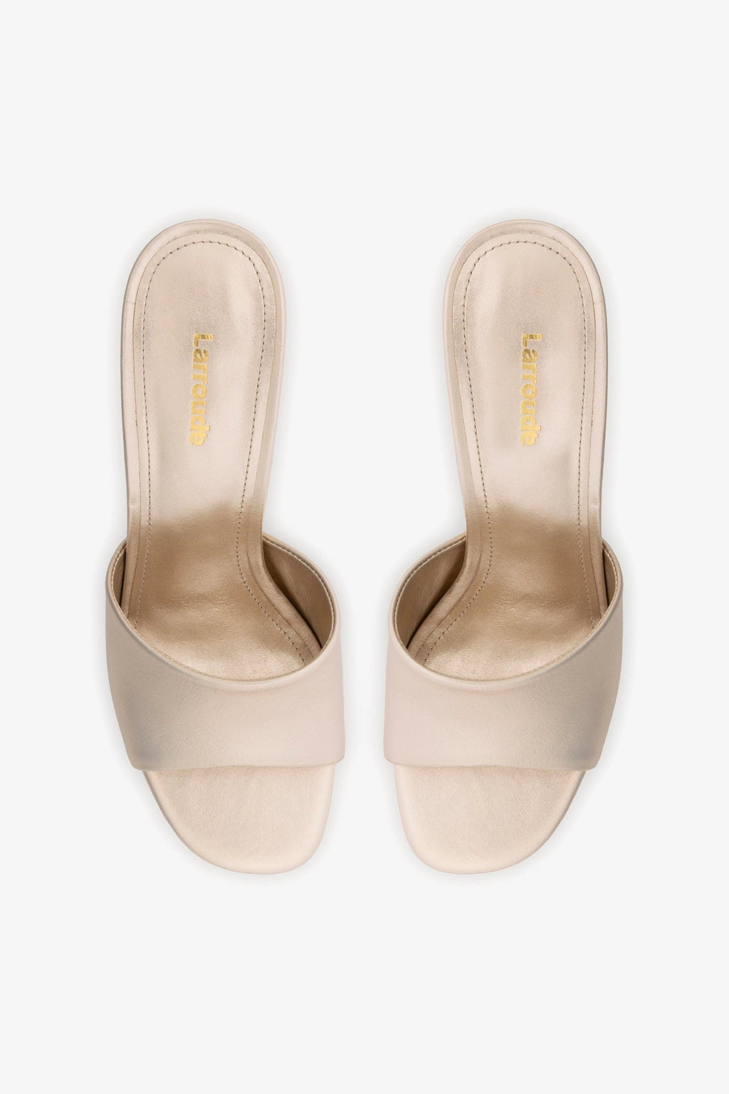 Larroude Dolly Mule Champagne Leather