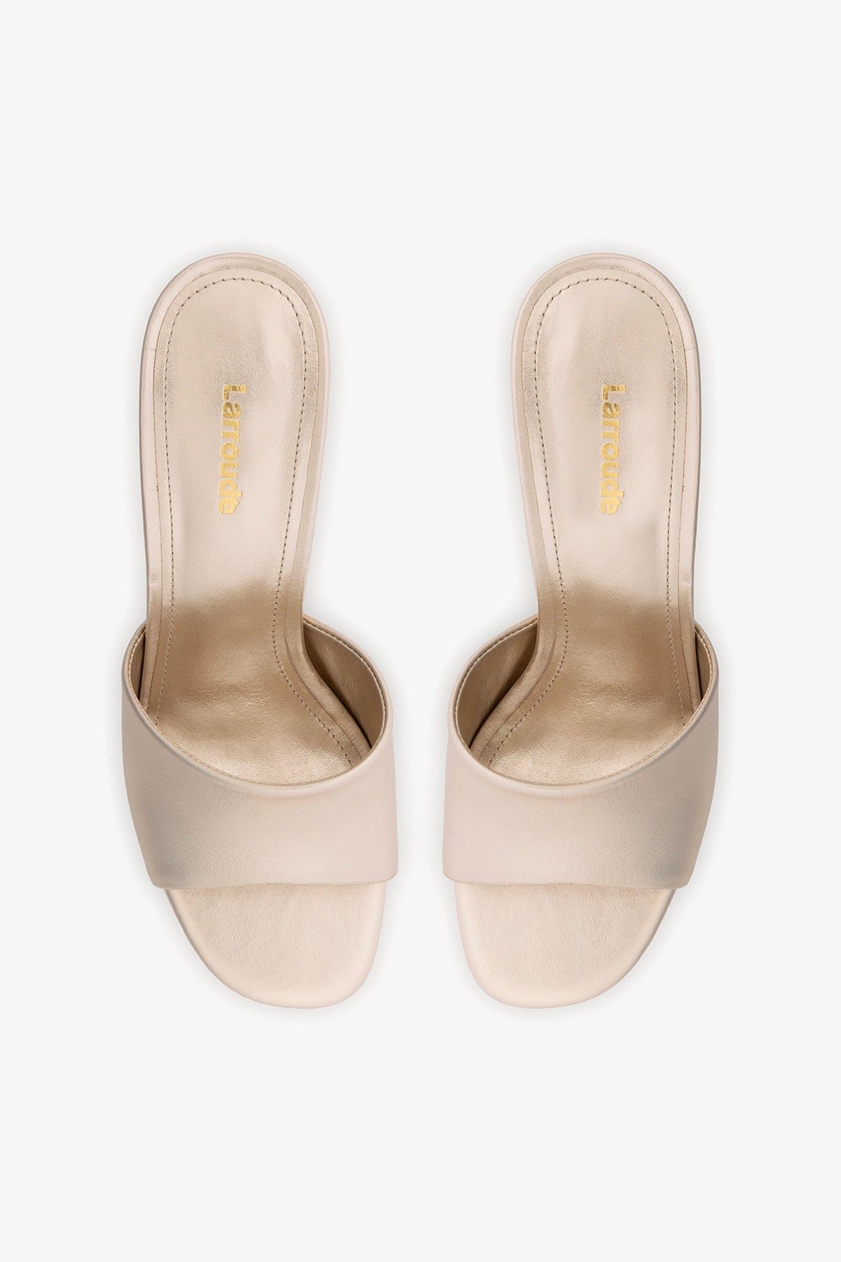 Larroude Dolly Mule Champagne Leather