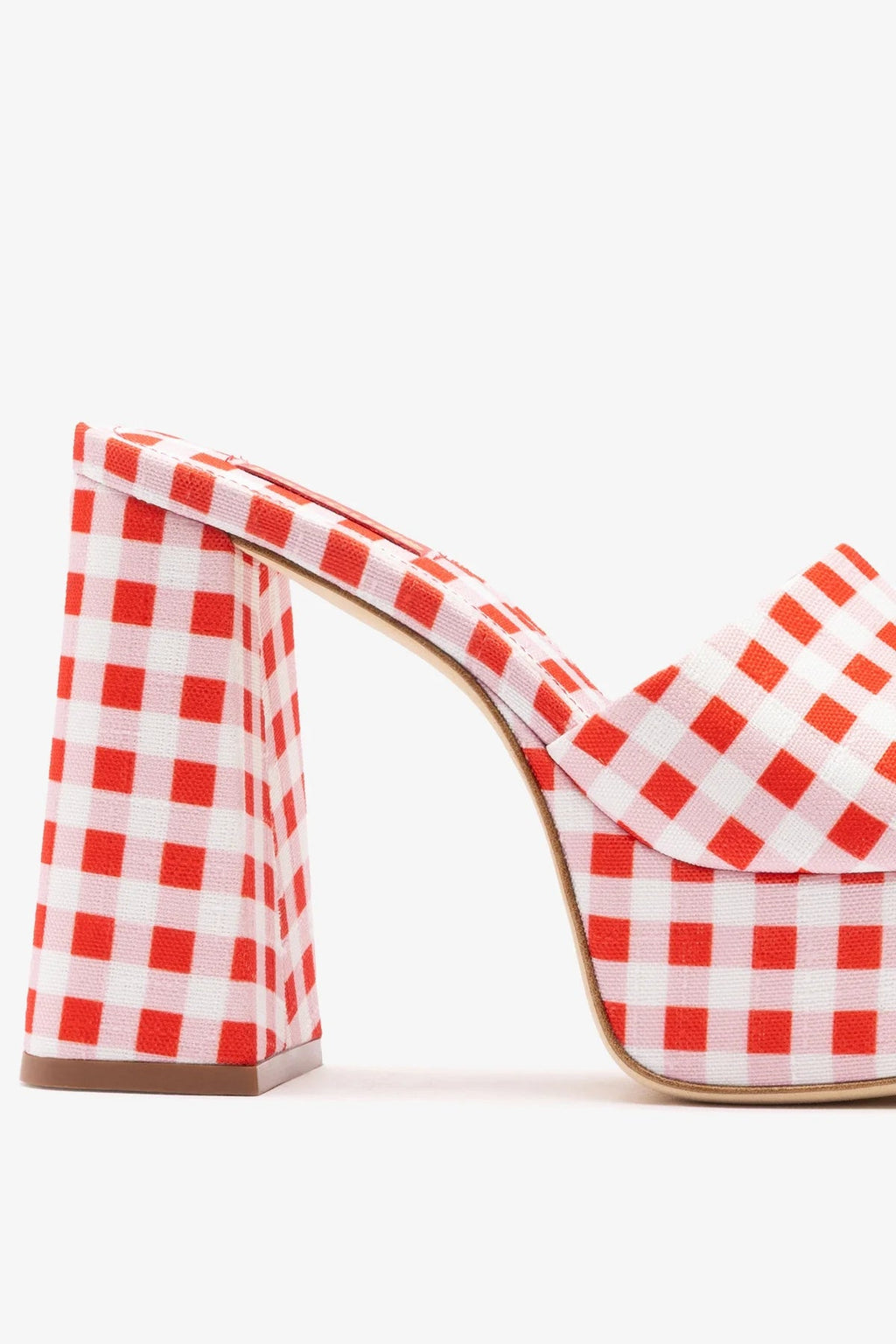 Larroude Dolly Platform Mule Scarlet Printed Fabric