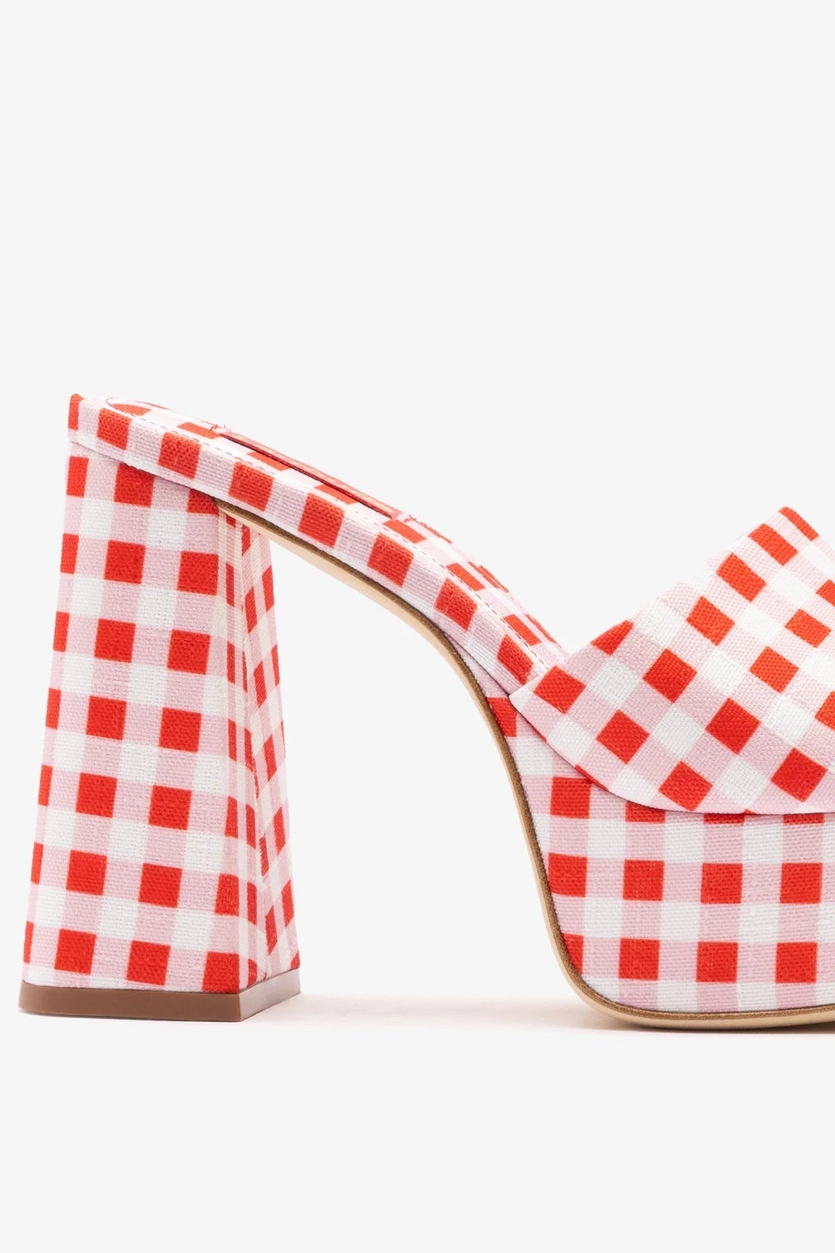 Larroude Dolly Platform Mule Scarlet Printed Fabric