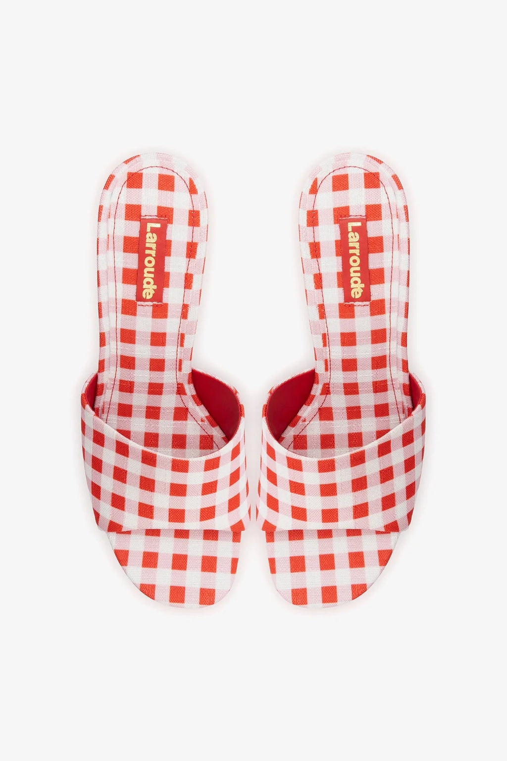 Larroude Dolly Platform Mule Scarlet Printed Fabric
