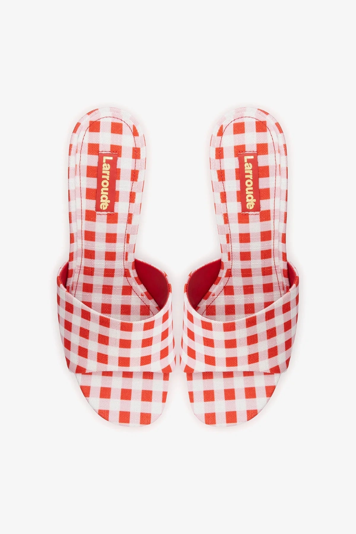 Larroude Dolly Platform Mule Scarlet Printed Fabric