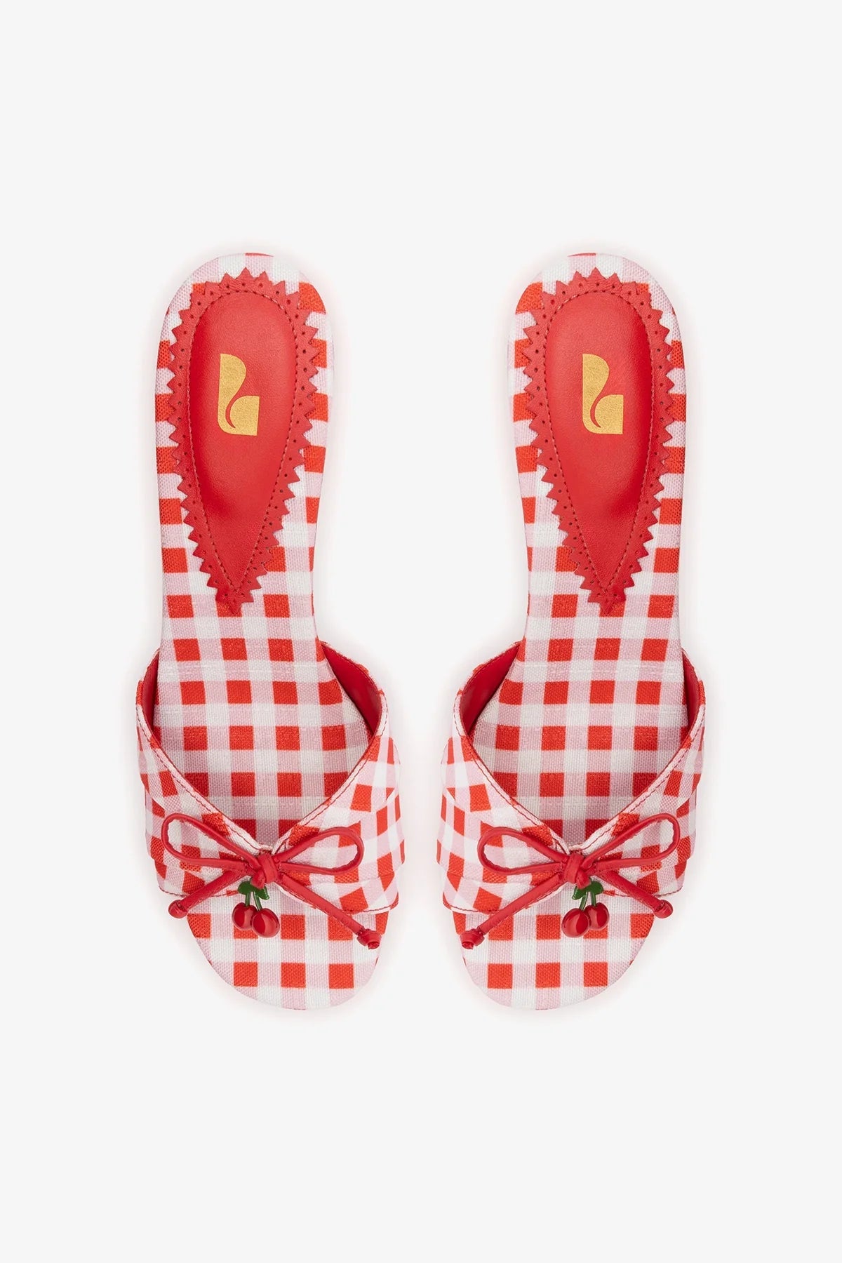 Larroude Bardot Mule Scarlet Printed Fabric